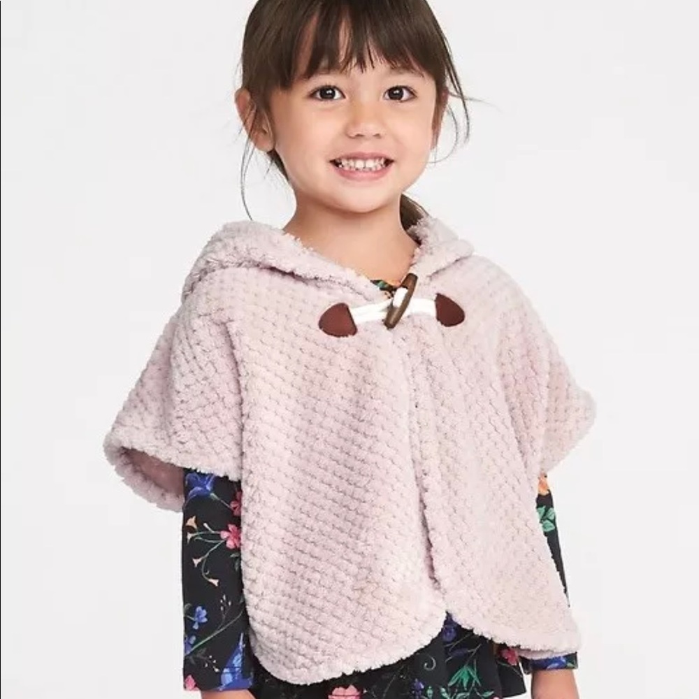 NWT old navy dusty rose hooded poncho girls